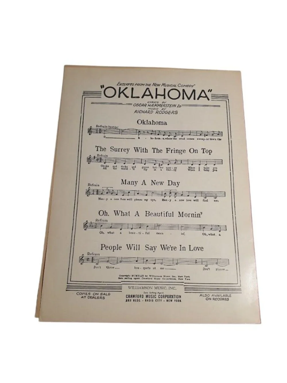 Allegro So Far Richard Rodgers Oscar Hammerstein 2nd 1947 Musical Play Sheet